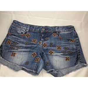 Rue21 Embroidered Denim Shorts